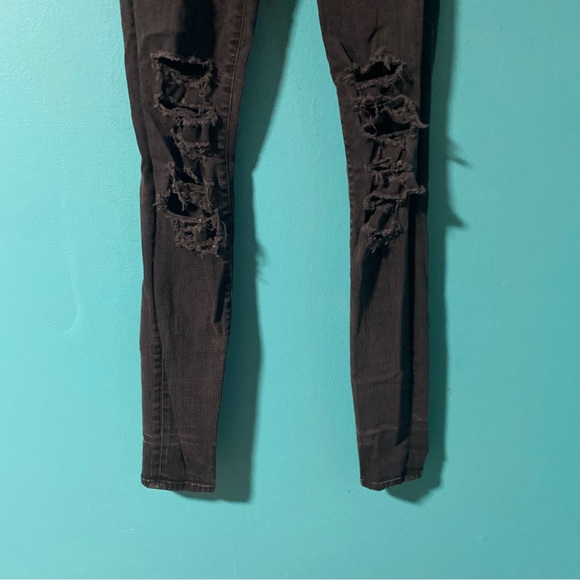 J Brand 24 Maria Black Distressed Skinny Jeans - Picture 3 of 6